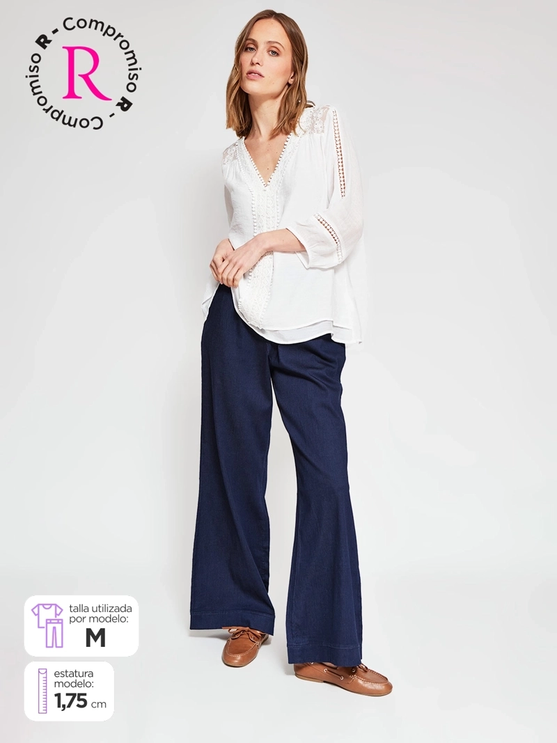 JEANS MUJER AZIZ ALGODÓN ANCHO - 1