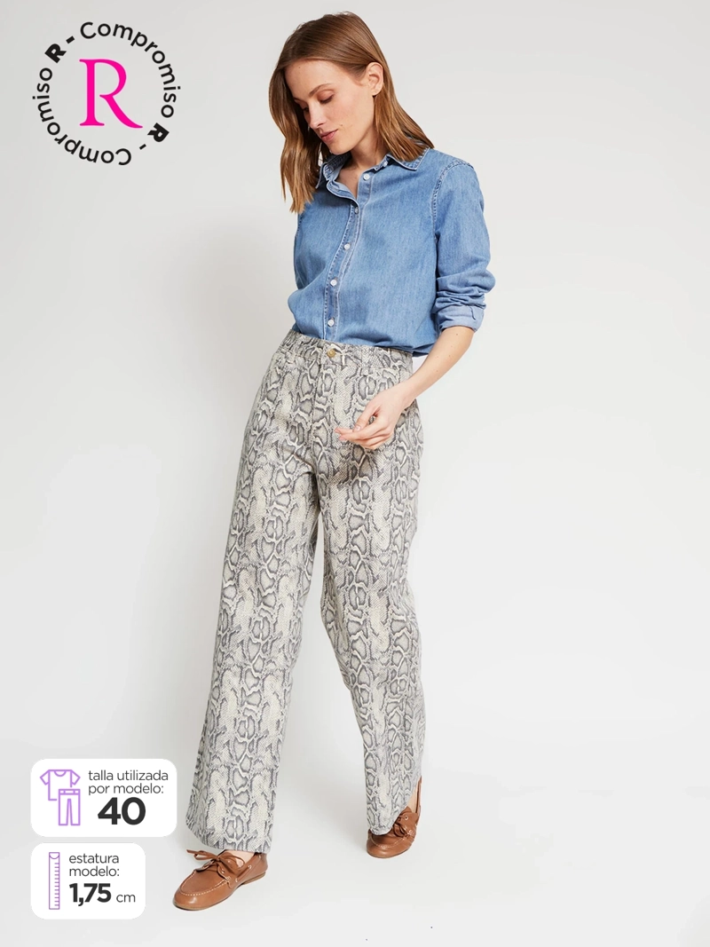 JEANS MUJER AZIZ ALGODÓN ESTAMPADO