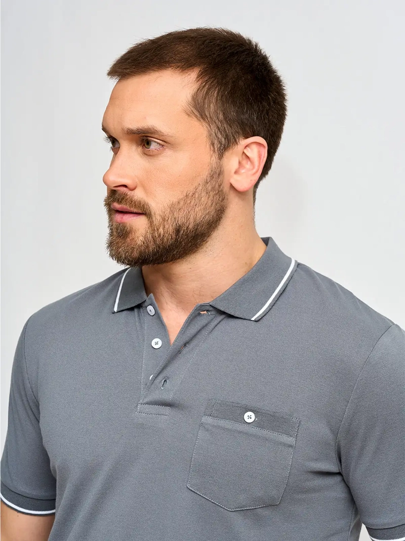 POLERA HOMBRE KENNETH STEVENS ALGODÓN MANGA CORTA PIQUÉ BÁSICA - 3