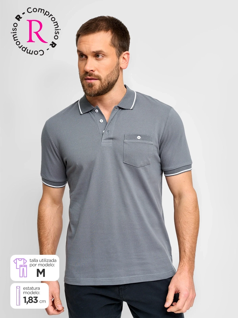 POLERA HOMBRE KENNETH STEVENS ALGODÓN MANGA CORTA PIQUÉ BÁSICA - 1