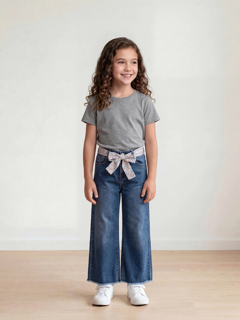 JEANS NIÑA HARVEST WIDE FIT PAÑUELO - 1