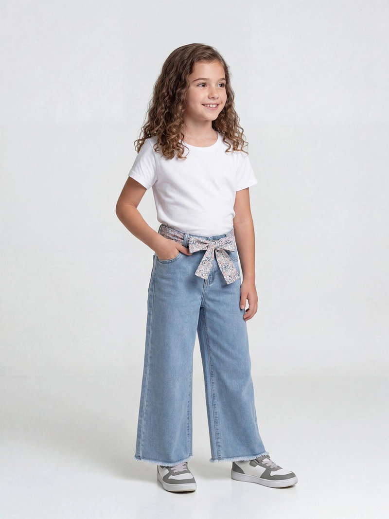 JEANS NIÑA HARVEST WIDE FIT PAÑUELO - 1