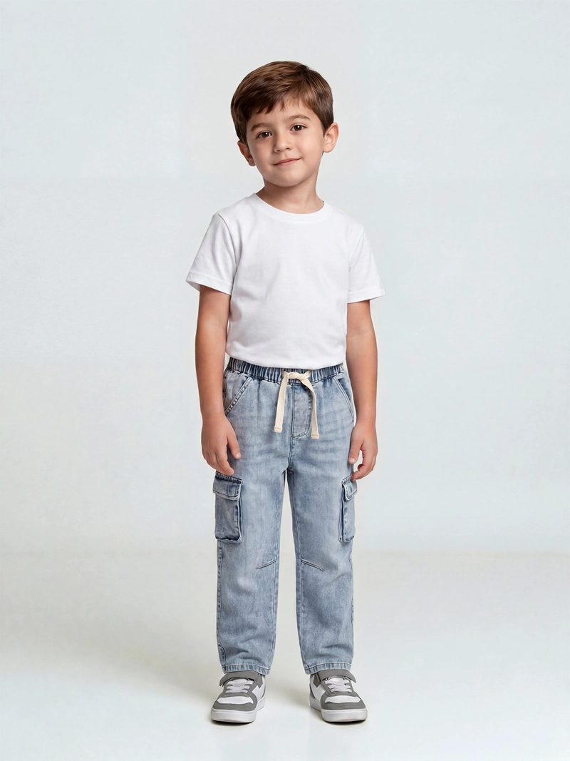 JEANS NIÑO HARVEST CARGO CINTURA ELASTICADA - 1