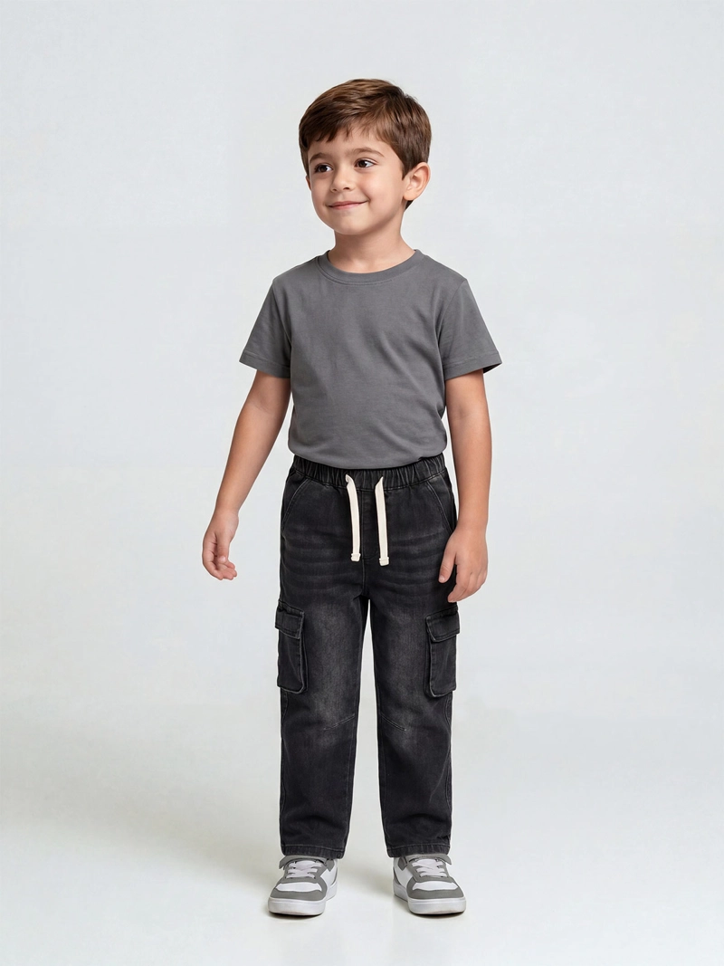 JEANS NIÑO HARVEST CARGO CINTURA ELASTICADA - 1