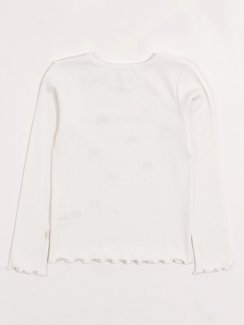 POLERA NIÑA HARVEST ALGODÓN MANGA LARGA RIB BORDADA - 4