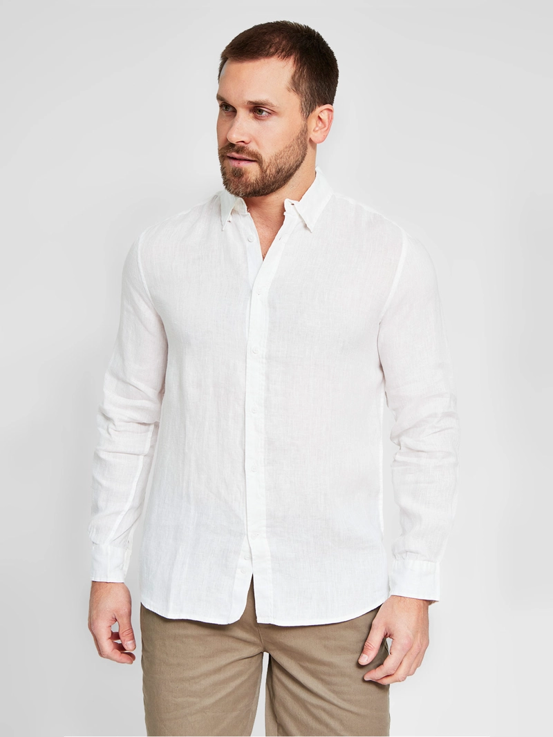 CAMISA HOMBRE CACHAREL LINO MANGA LARGA - 1