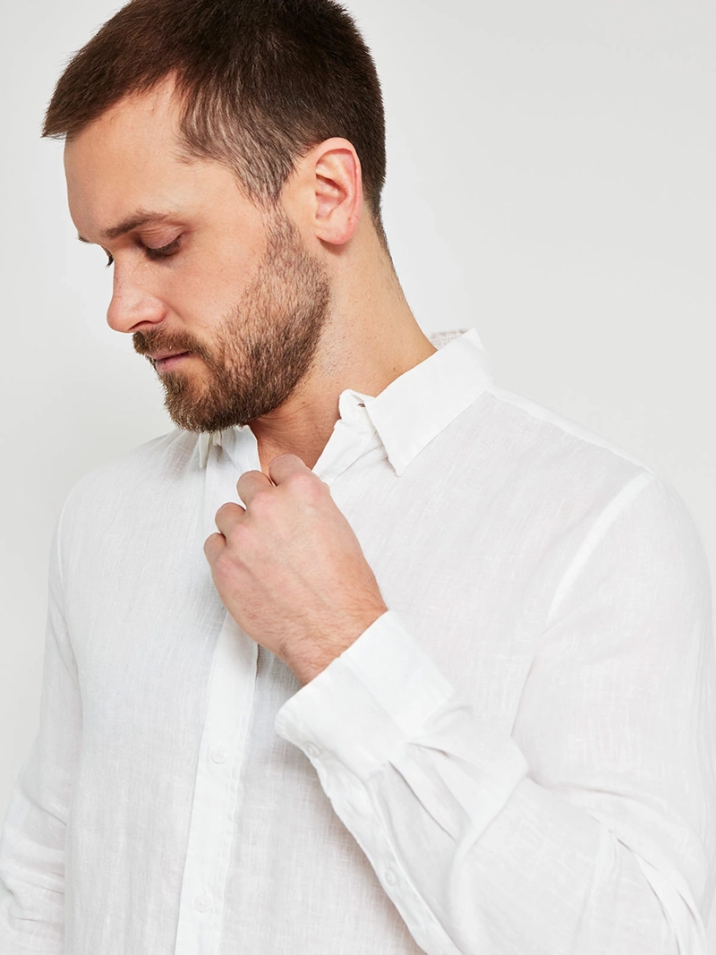 CAMISA HOMBRE CACHAREL LINO MANGA LARGA - 3