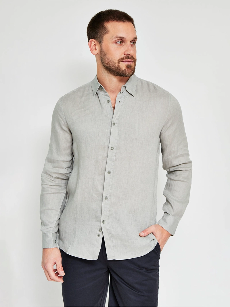 CAMISA HOMBRE CACHAREL LINO MANGA LARGA - 1