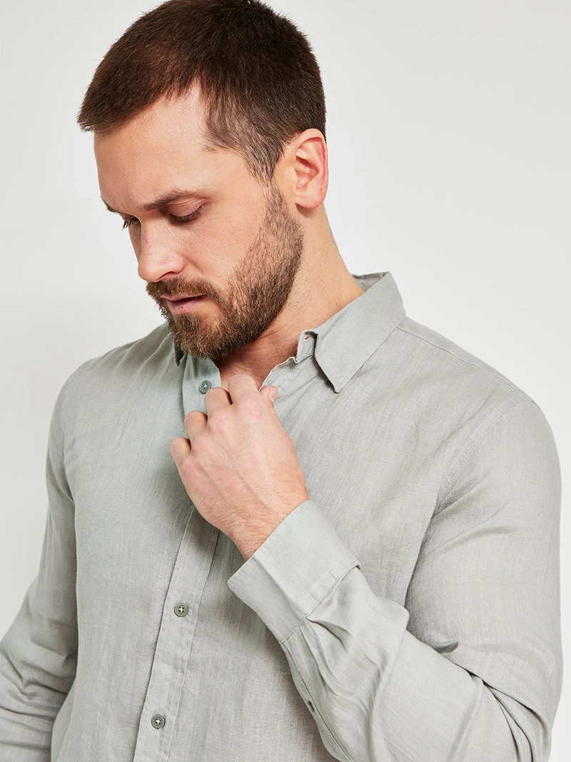CAMISA HOMBRE CACHAREL LINO MANGA LARGA - 3
