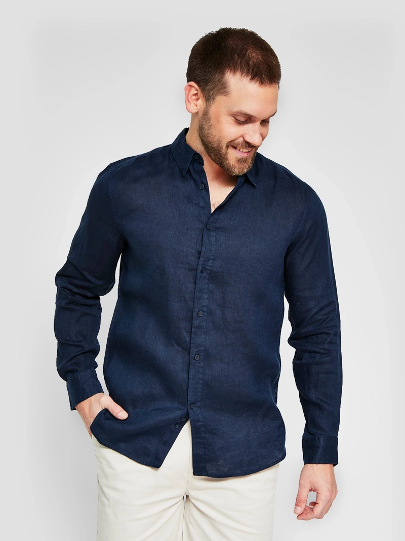 CAMISA HOMBRE CACHAREL LINO MANGA LARGA - 1