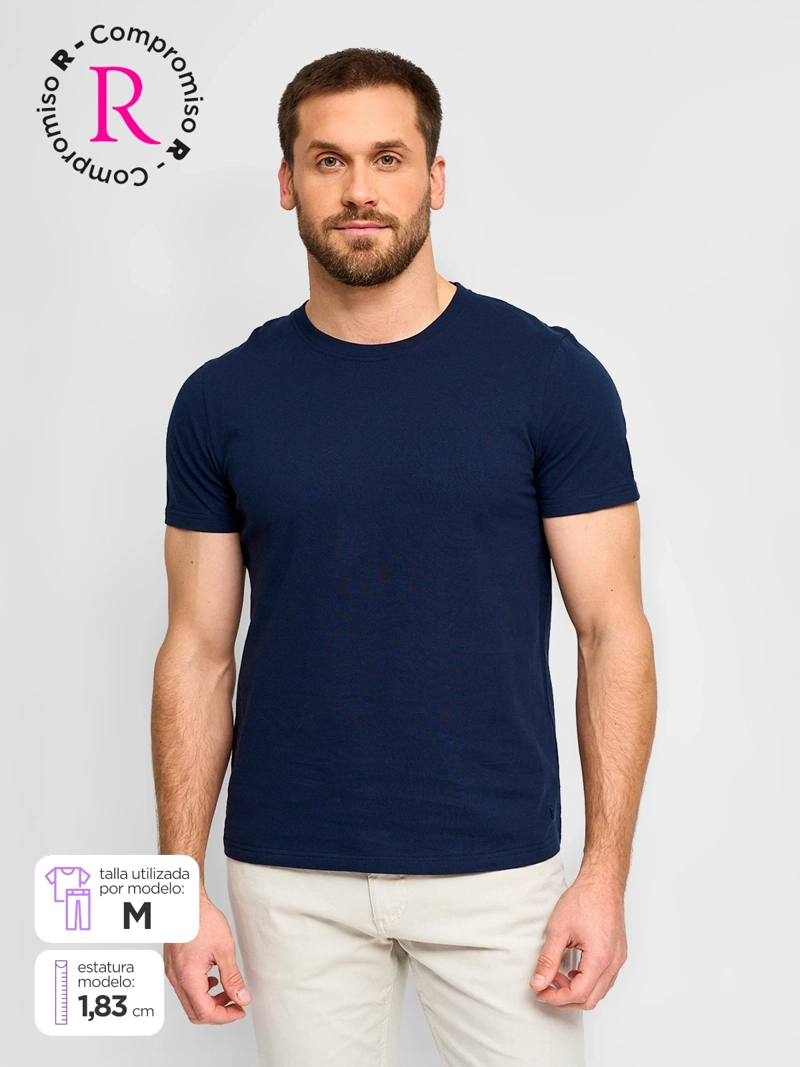 POLERA HOMBRE KENNETH STEVENS ALGODÓN CUELLO REDONDO MANGA CORTA - 1