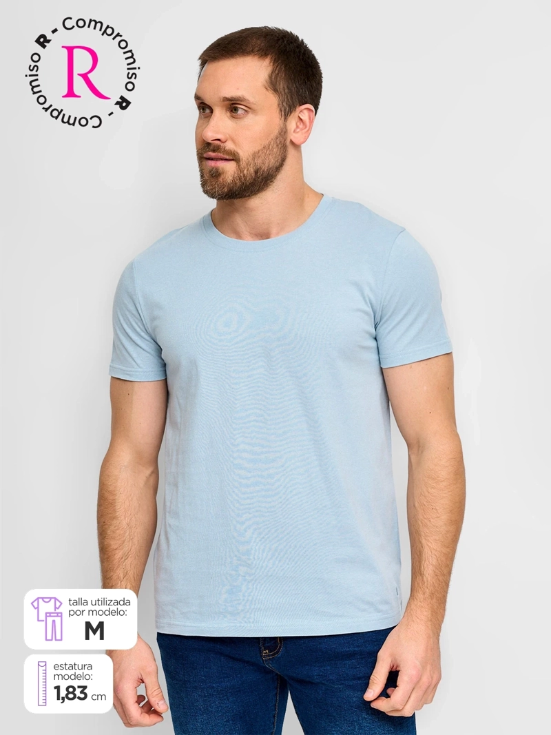 POLERA HOMBRE KENNETH STEVENS ALGODÓN CUELLO REDONDO MANGA CORTA