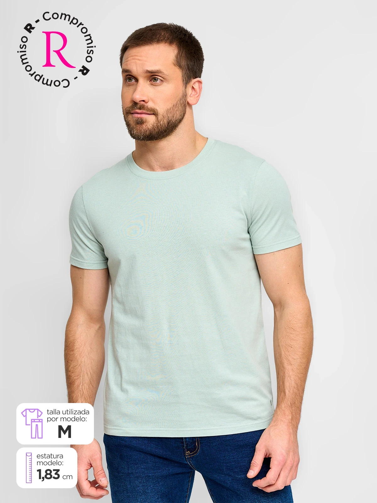 POLERA HOMBRE KENNETH STEVENS ALGODÓN CUELLO REDONDO MANGA CORTA - 1