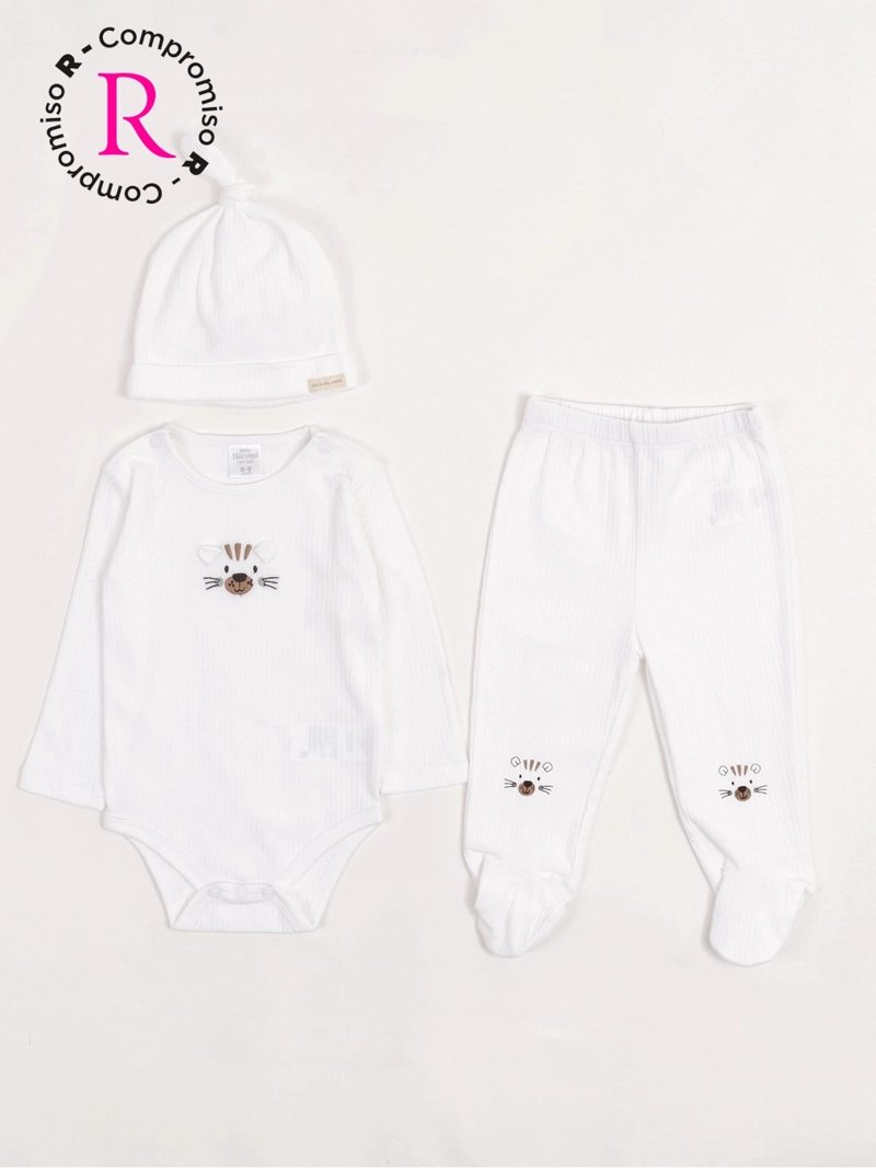 CONJUNTO BODY + GORRITO NIÑO BABY HARVEST ALGODÓN  - 3