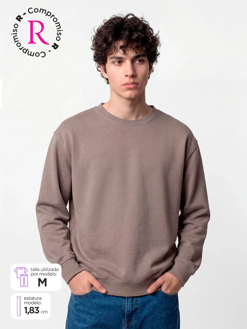 POLERÓN HOMBRE INDEX ALGODÓN CUELLO REDONDO OVERSIZE LAVADO