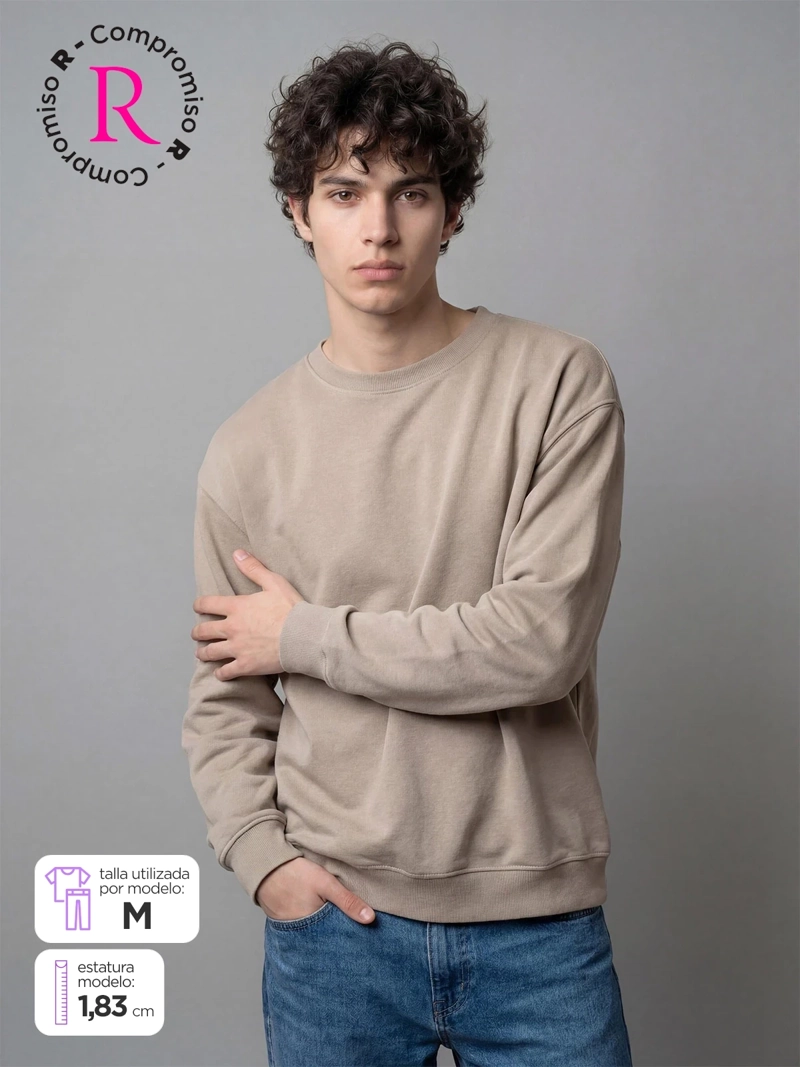 POLERÓN HOMBRE INDEX ALGODÓN CUELLO REDONDO OVERSIZE LAVADO