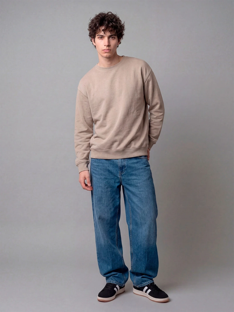 POLERÓN HOMBRE INDEX ALGODÓN CUELLO REDONDO OVERSIZE LAVADO - 3