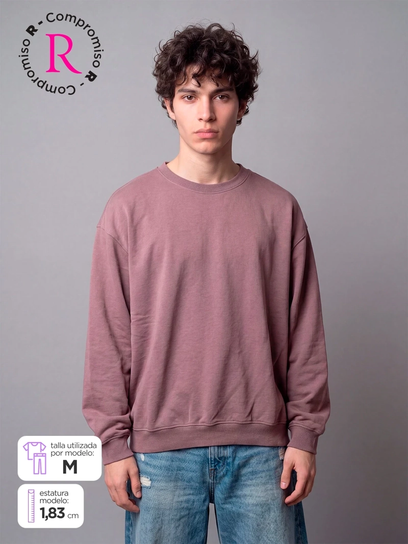 POLERÓN HOMBRE INDEX ALGODÓN CUELLO REDONDO OVERSIZE LAVADO