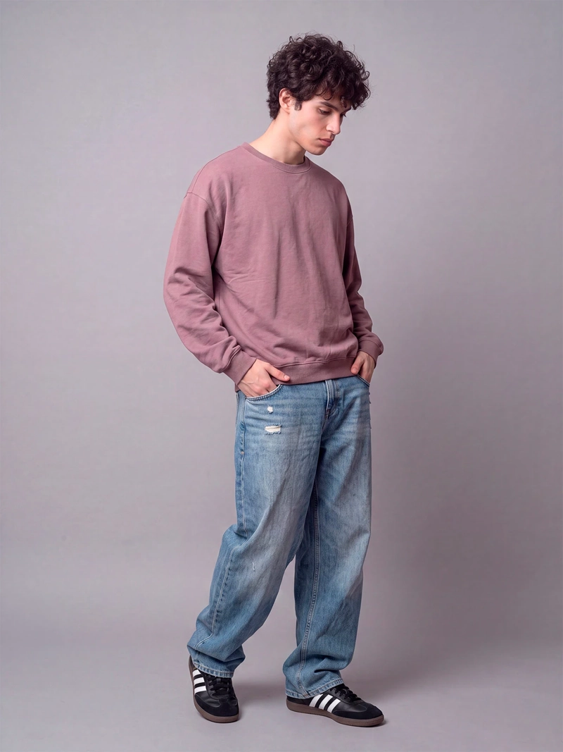 POLERÓN HOMBRE INDEX ALGODÓN CUELLO REDONDO OVERSIZE LAVADO - 3