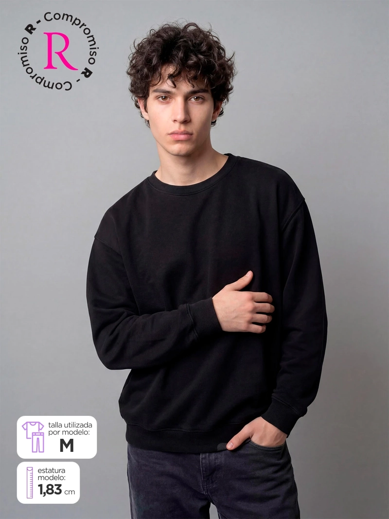 POLERÓN HOMBRE INDEX ALGODÓN CUELLO REDONDO OVERSIZE LAVADO - 1