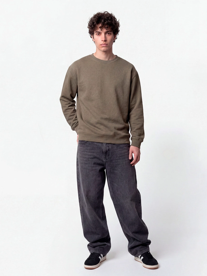 POLERÓN HOMBRE INDEX ALGODÓN CUELLO REDONDO OVERSIZE LAVADO - 3