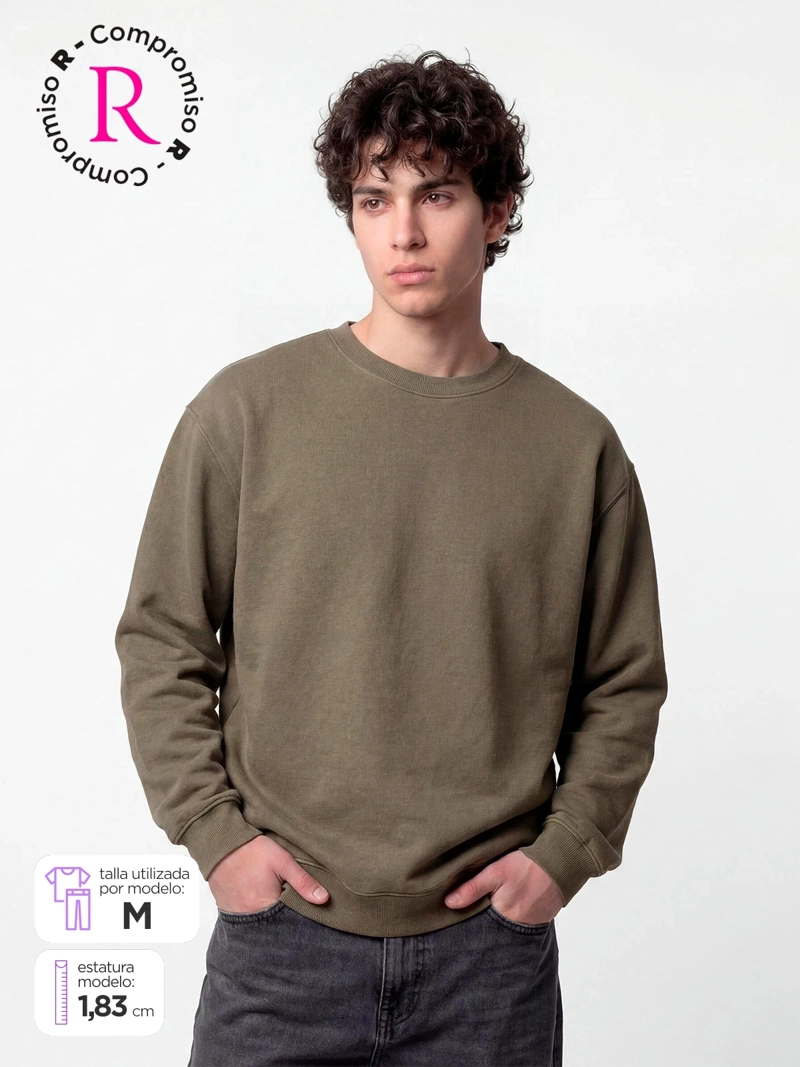 POLERÓN HOMBRE INDEX ALGODÓN CUELLO REDONDO OVERSIZE LAVADO
