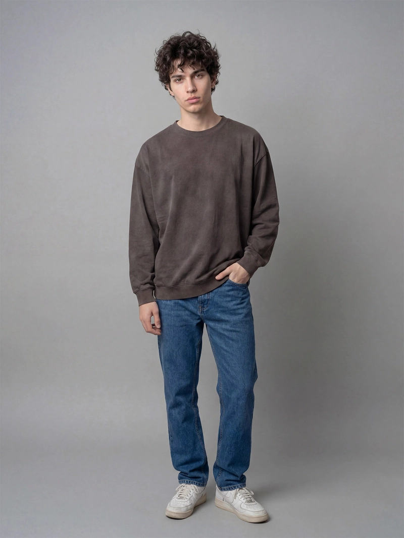 POLERÓN HOMBRE INDEX ALGODÓN CUELLO REDONDO OVERSIZE LAVADO - 4