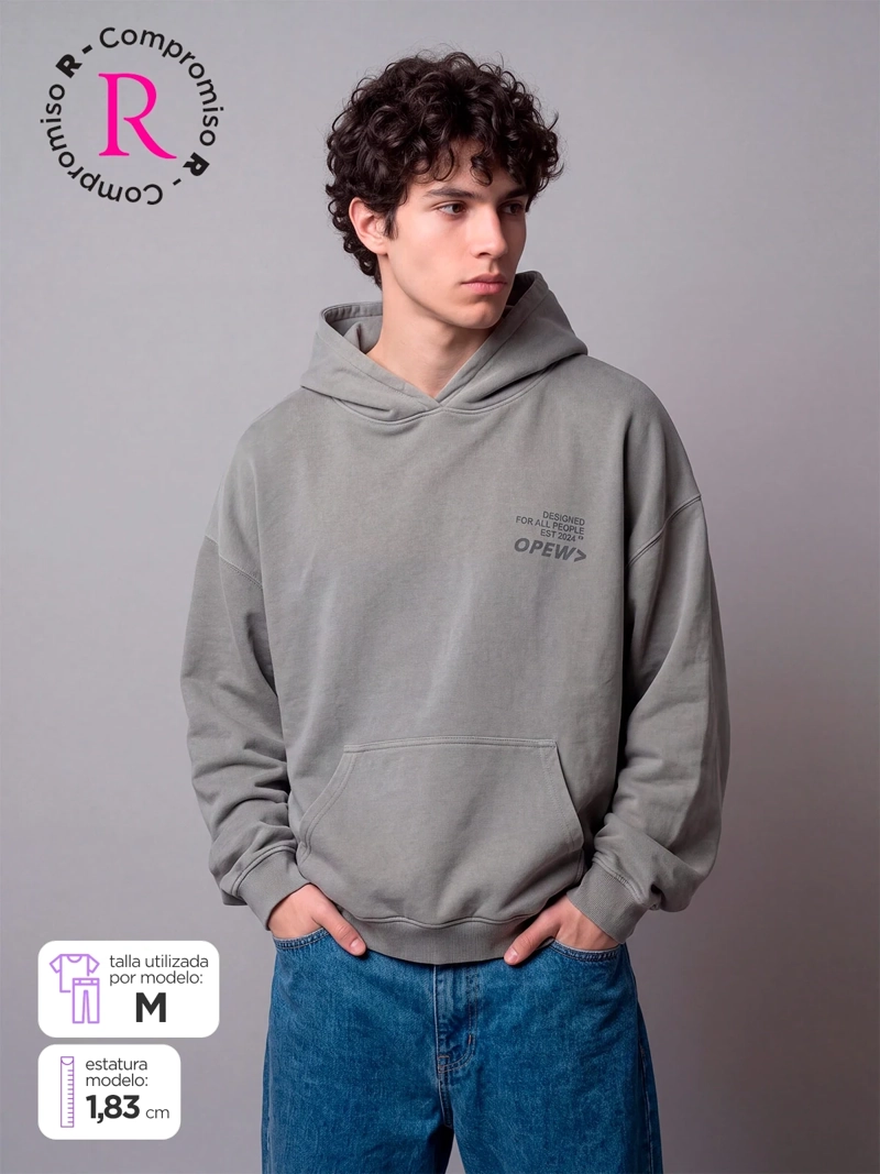 POLERÓN HOMBRE INDEX ALGODÓN LAVADO OVERSIZE - 1