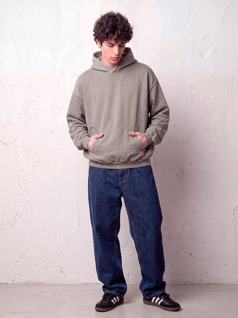 POLERÓN HOMBRE INDEX ALGODÓN GORRO LAVADO OVERSIZE - 3