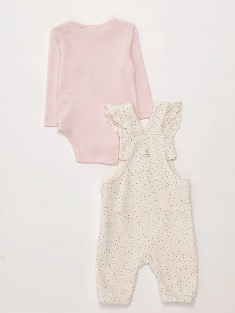 CONJUNTO JARDINERA + BODY NIÑA BABY HARVEST ALGODÓN  - 2
