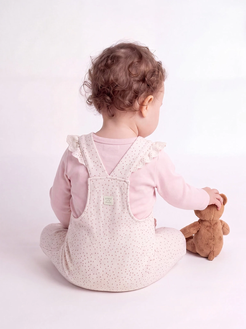 CONJUNTO JARDINERA + BODY NIÑA BABY HARVEST ALGODÓN  - 2