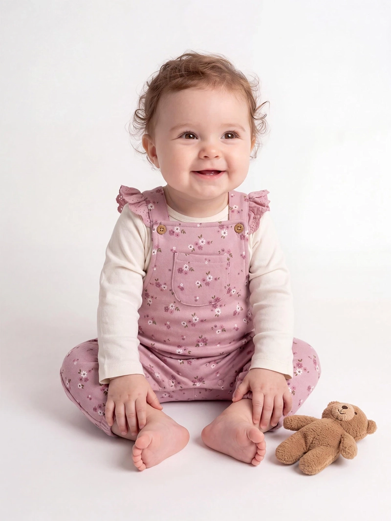 BABY HARVEST CONJUNTO JARDINERA + BODY NIÑA BABY HARVEST ALGODÓN