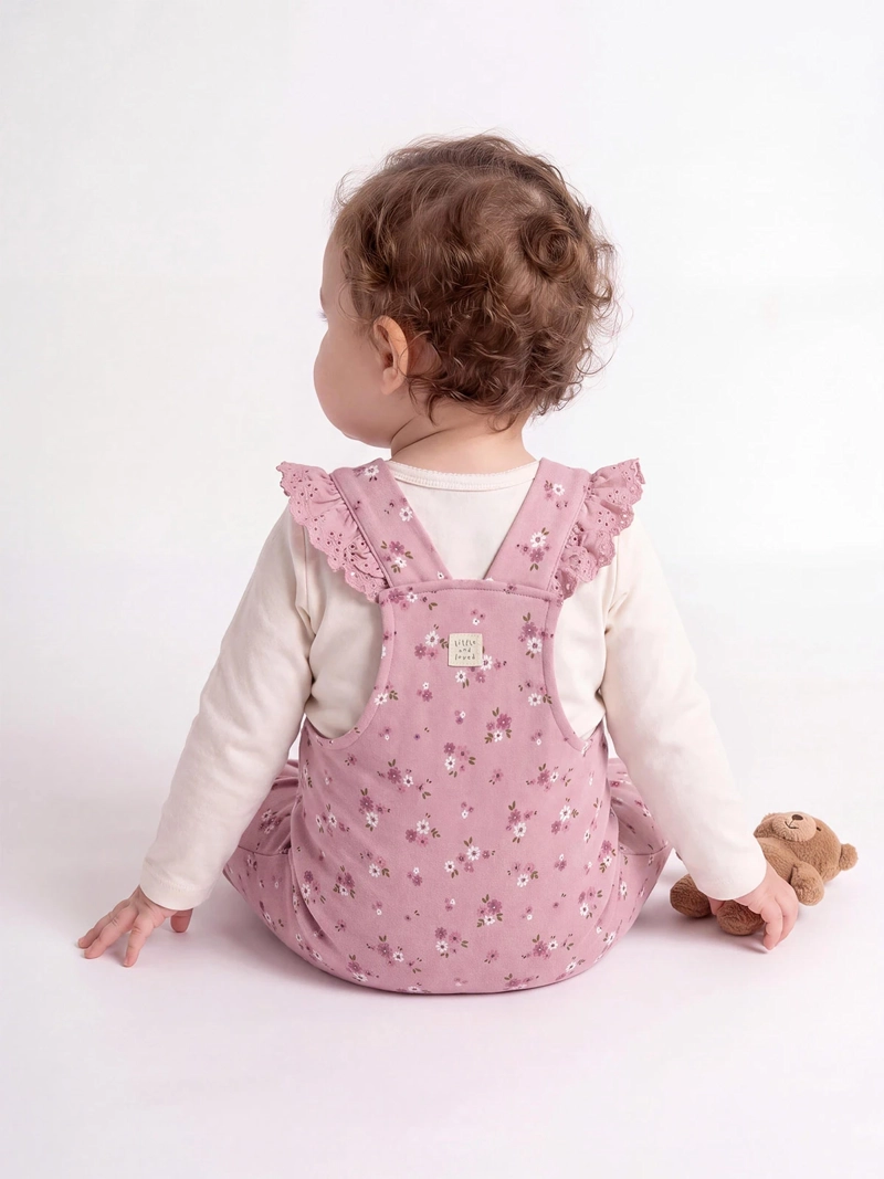 CONJUNTO JARDINERA + BODY NIÑA BABY HARVEST ALGODÓN  - 2