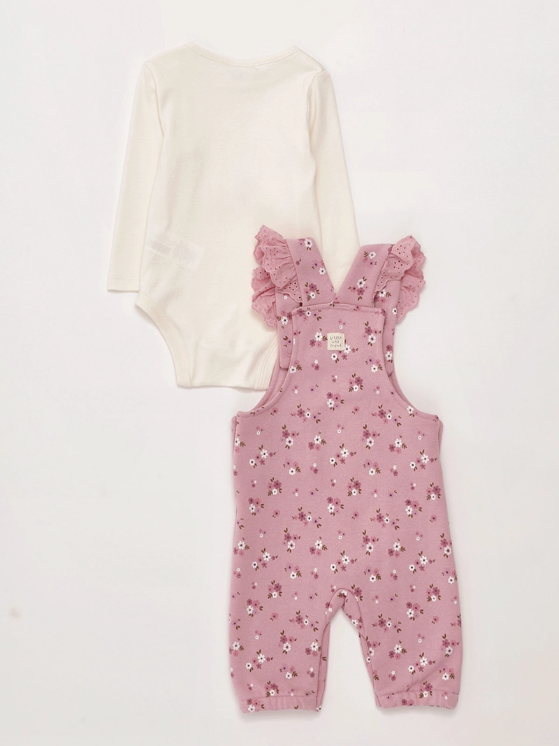 CONJUNTO JARDINERA + BODY NIÑA BABY HARVEST ALGODÓN  - 4