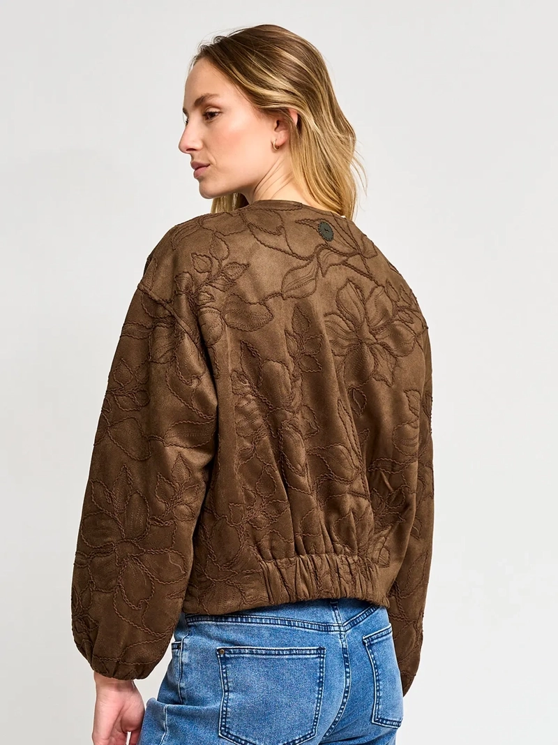 CHAQUETA MUJER TATIENNE BOMBER SUEDE BORDADA - 3