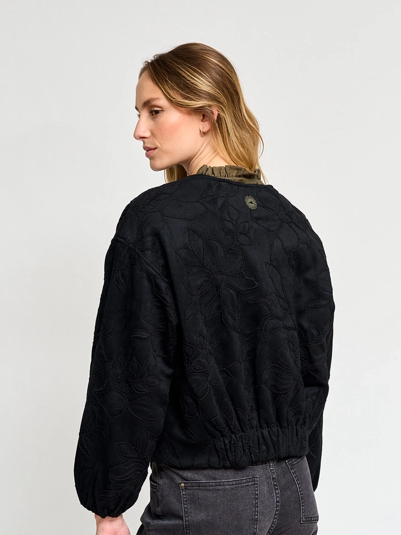 CHAQUETA MUJER TATIENNE BOMBER SUEDE BORDADA - 3
