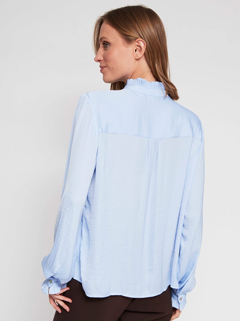BLUSA MUJER CACHAREL CUELLO MAO MANGA LARGA LAZO - 3