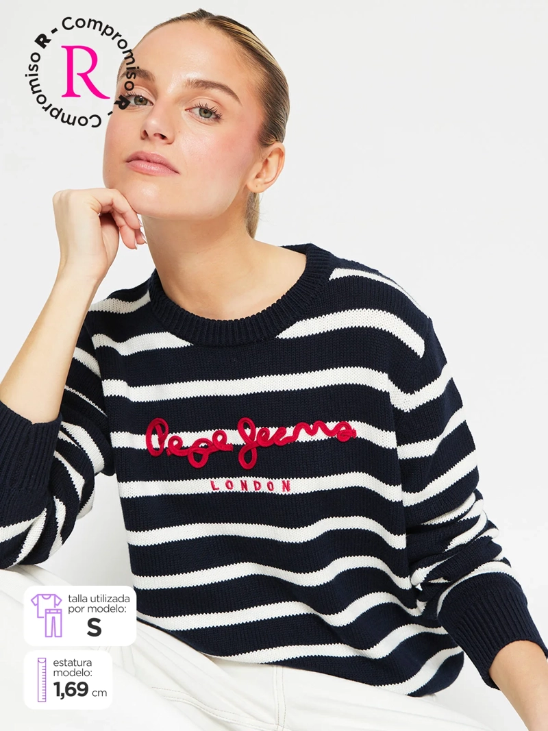 SWEATER MUJER PEPE JEANS ALGODÓN CORDÓN - 1