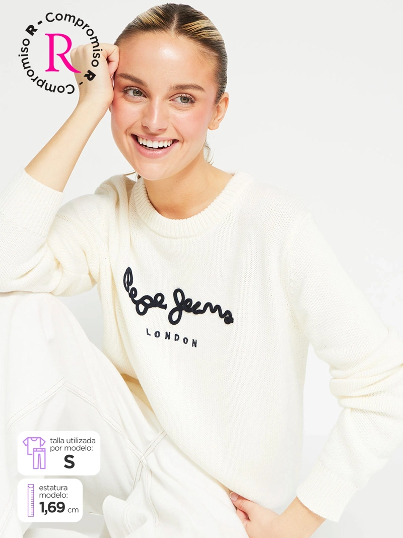 SWEATER MUJER PEPE JEANS ALGODÓN CORDÓN - 1