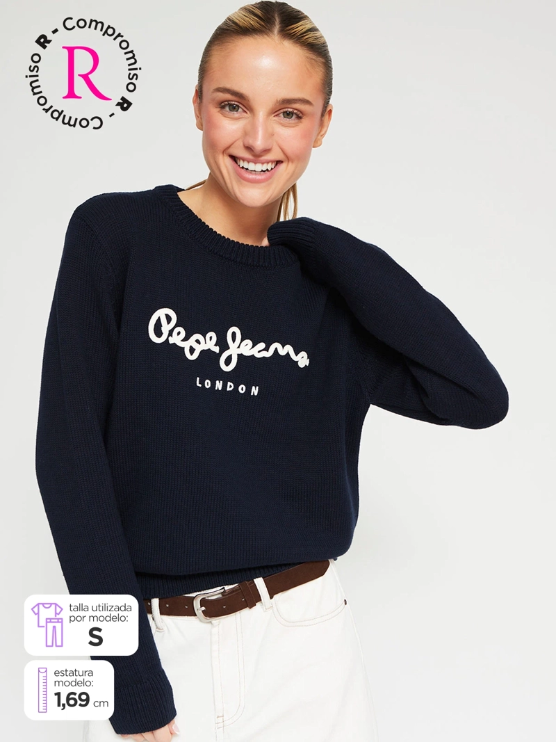 SWEATER MUJER PEPE JEANS ALGODÓN CORDÓN - 1