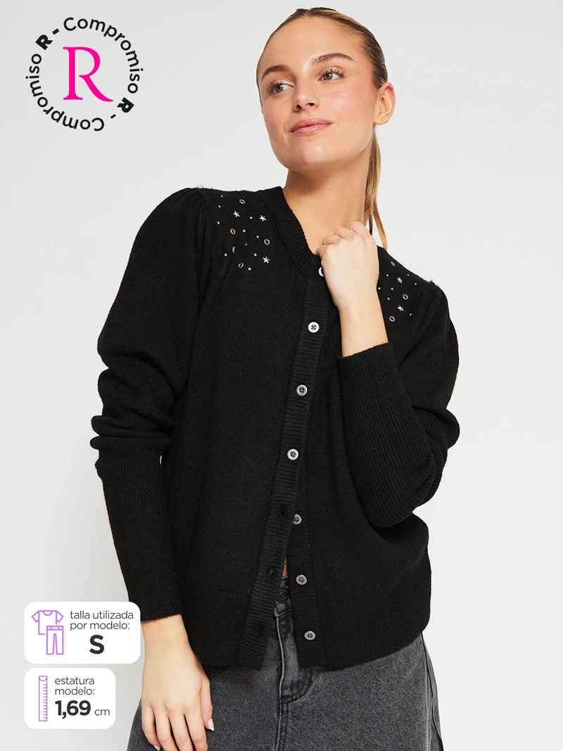 CARDIGAN MUJER BARBADOS TACHAS - 1