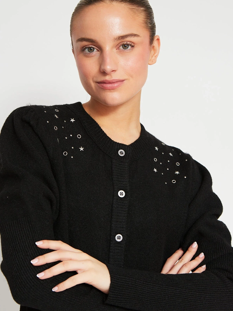 CARDIGAN MUJER BARBADOS TACHAS - 4