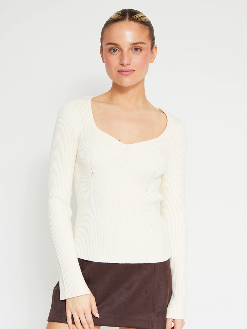 SWEATER MUJER INDEX ESCOTE CORAZÓN MANGA LARGA - 2