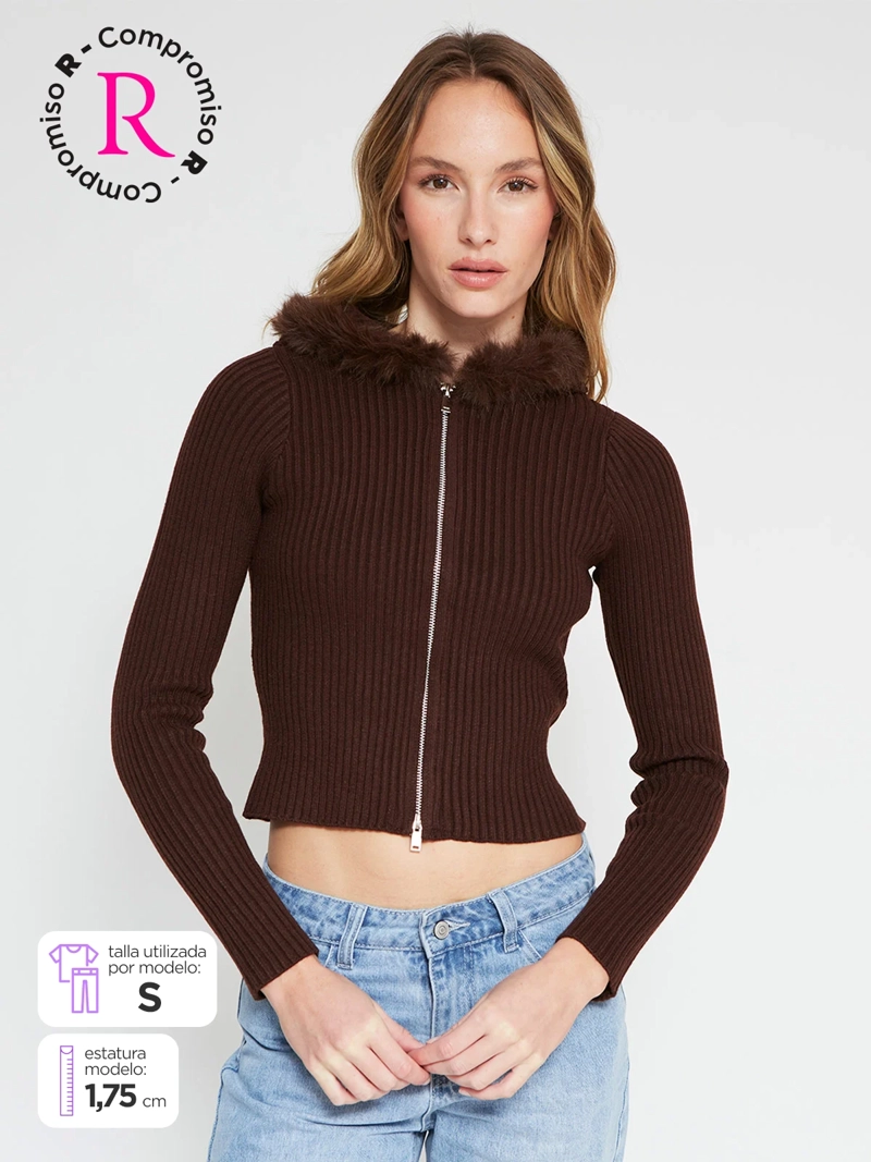 SWEATER MUJER INDEX MANGA LARGA EFECTO PIEL - 1