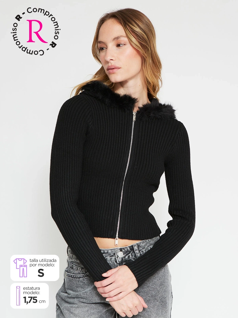 SWEATER MUJER INDEX MANGA LARGA EFECTO PIEL - 1