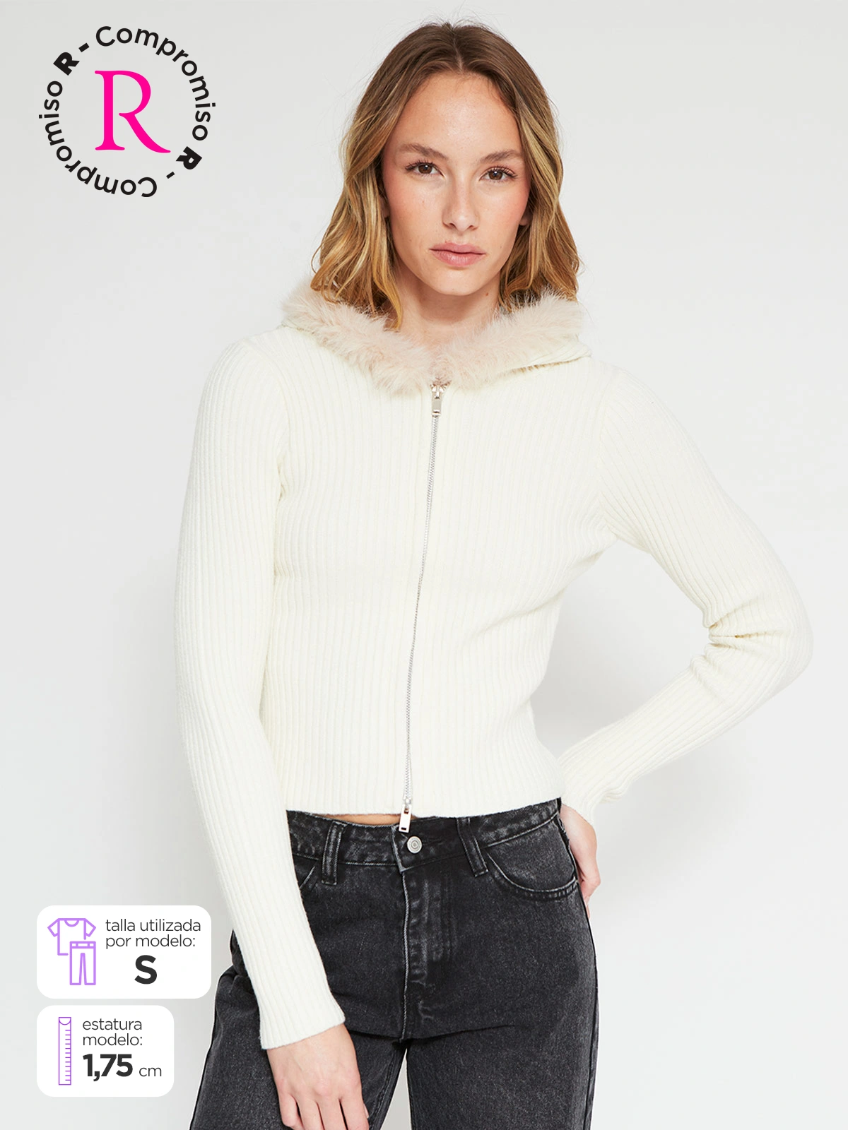 SWEATER MUJER INDEX MANGA LARGA EFECTO PIEL - 1