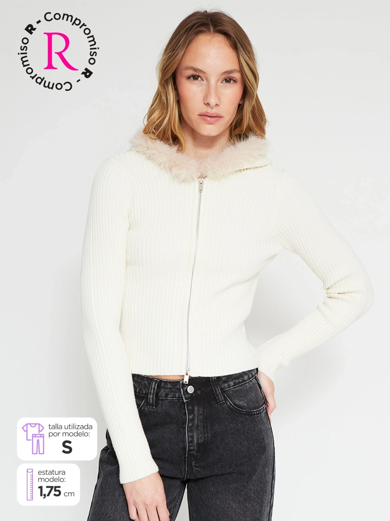 SWEATER MUJER INDEX MANGA LARGA EFECTO PIEL - 1
