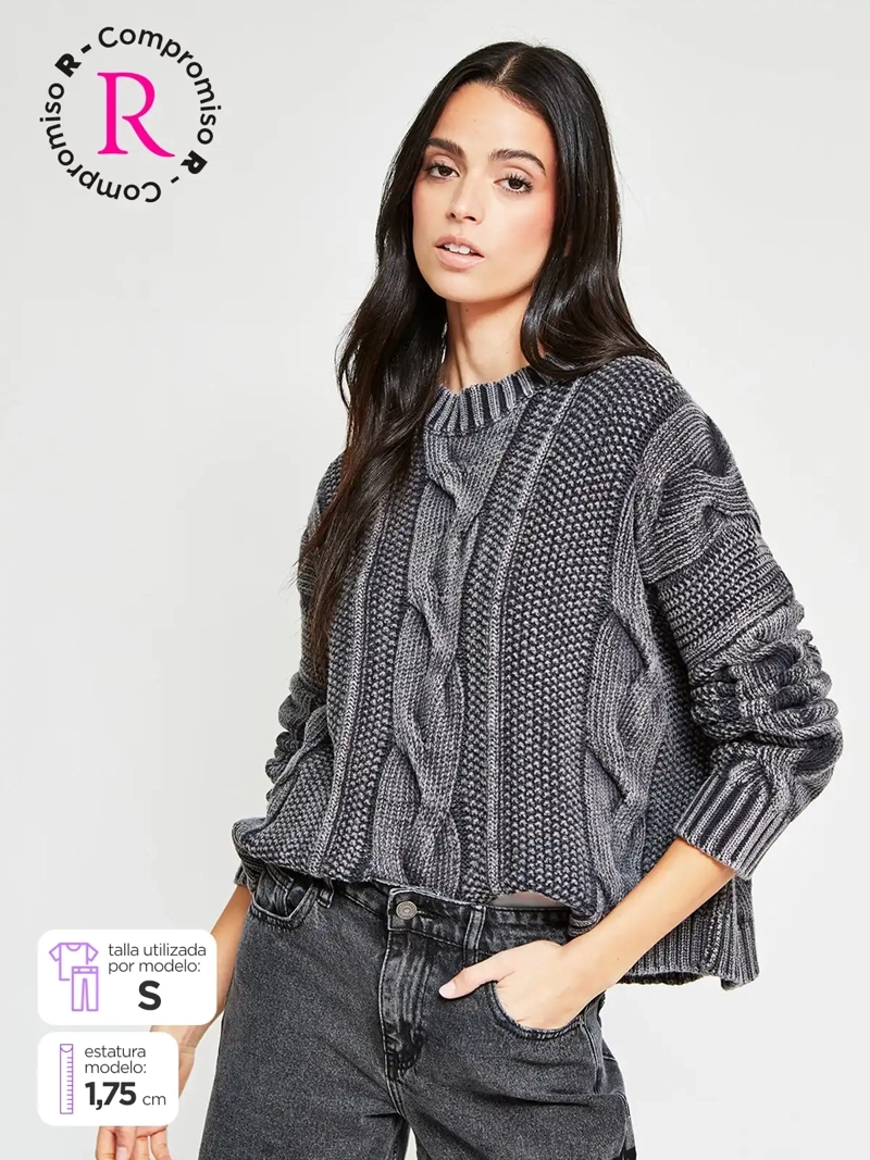 SWEATER MUJER BARBADOS ALGODÓN TRENZADO