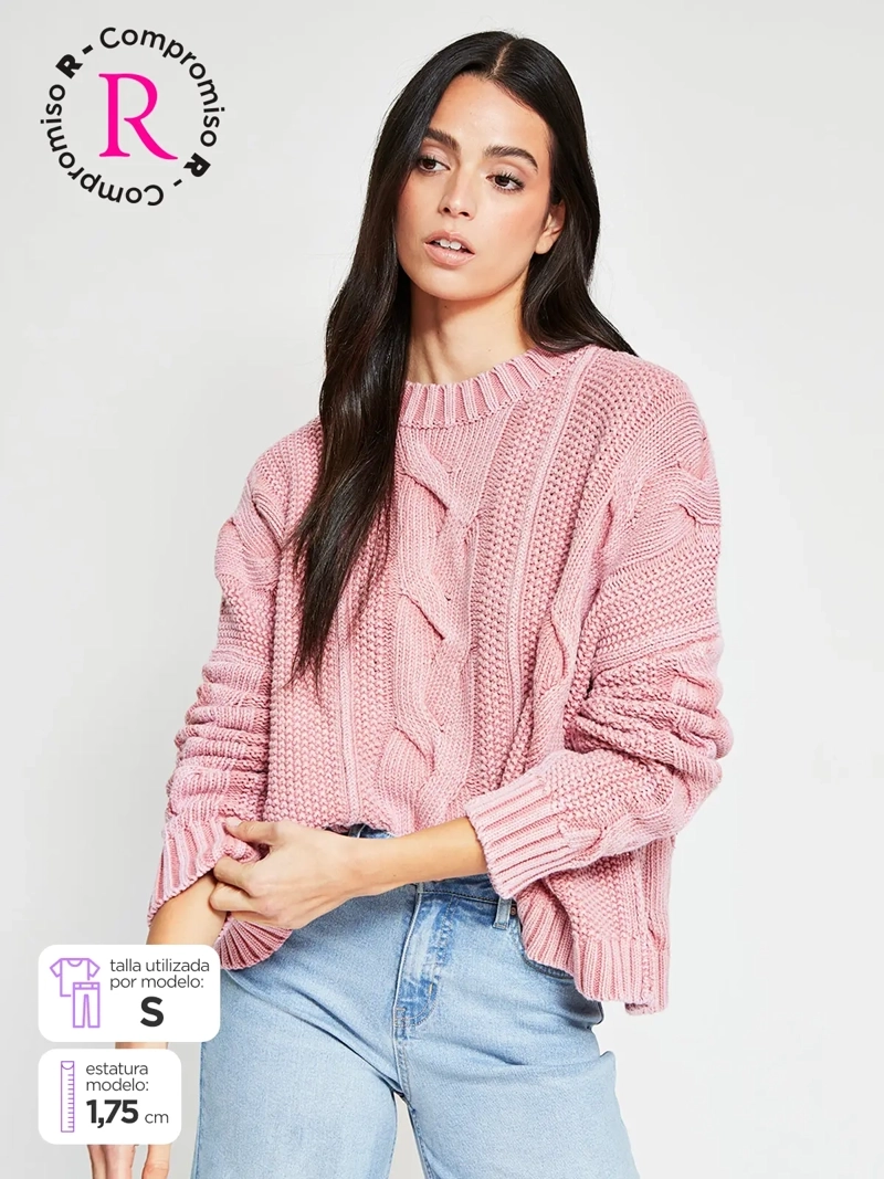 SWEATER MUJER BARBADOS ALGODÓN TRENZADO - 1