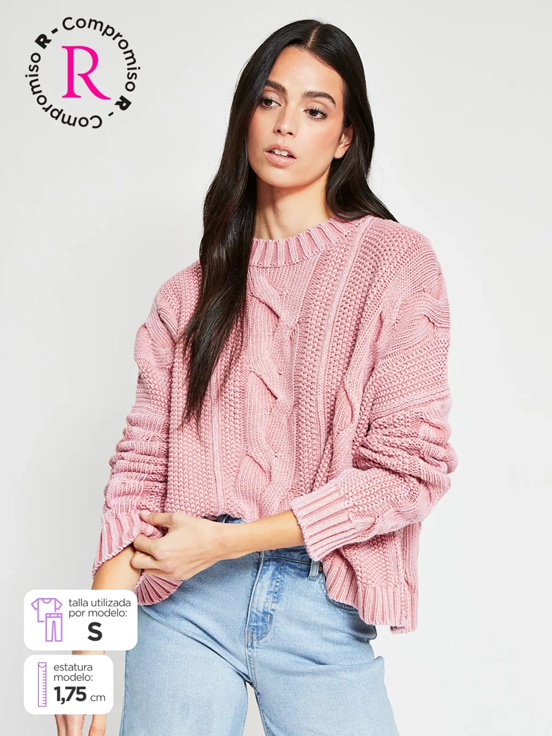 SWEATER MUJER BARBADOS ALGODÓN TRENZADO - 1